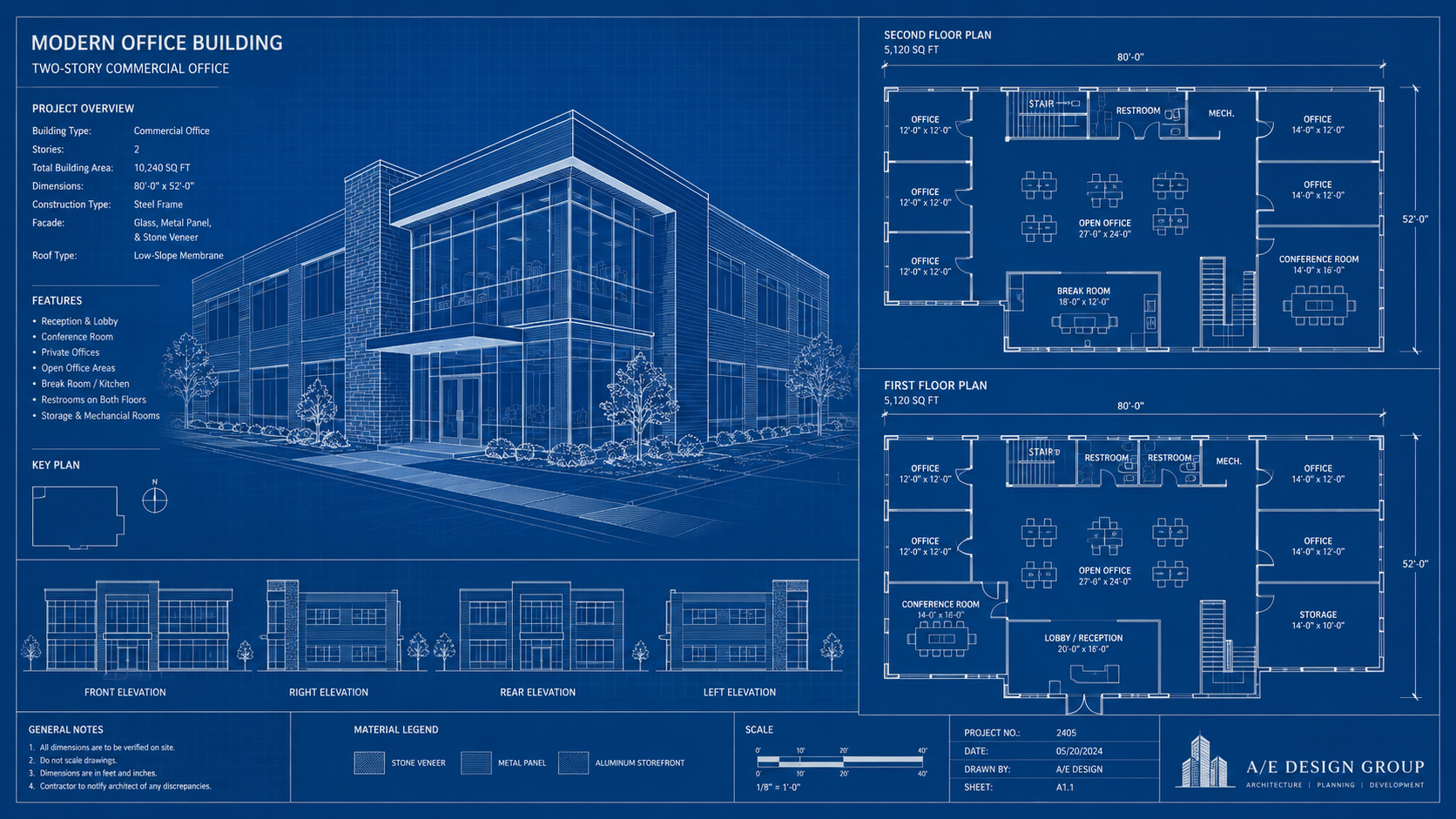 Architectural blueprints and construction planning