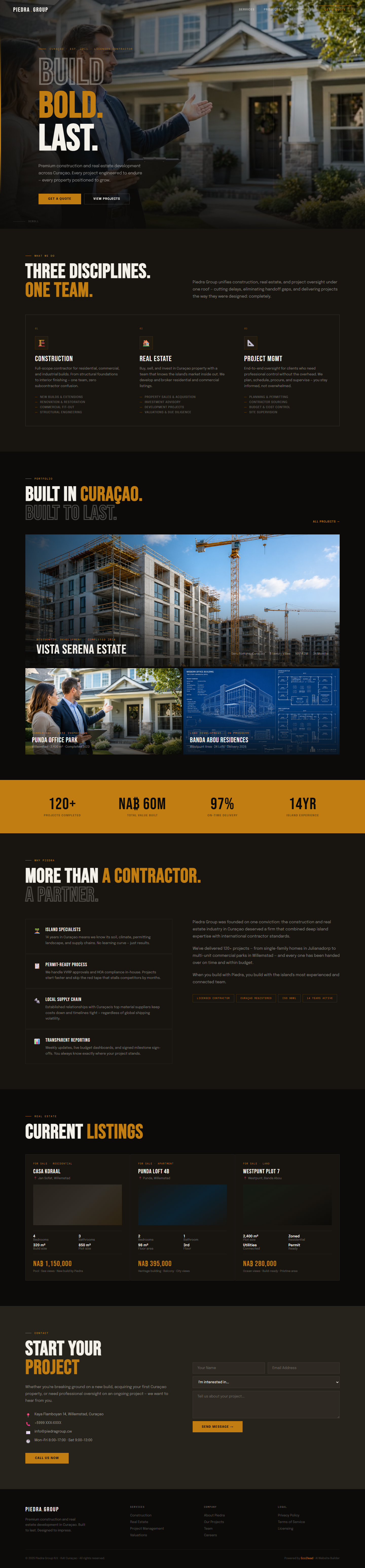 Piedra Group construction & real estate website preview